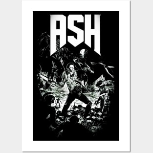 Ash Williams black and white Posters and Art